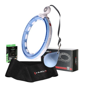 Set of massage hula hoop HMS HHM15 blue with weights, magnets and counter and slimming belt BR163 PLUS SIZE