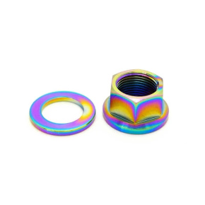 TLC Titanium BMX Axle Bolt With Spacer (14mm|Rainbow)