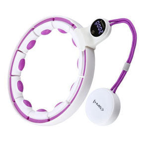 Massage hula hoop HMS HHM16 with weights, magnets, and counter white/purple