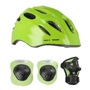 Helmet with pads NILS Extreme MTW01+H210 green