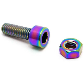 TLC Titanium BMX Seat Sleeve Bolt and Nut (Rainbow)