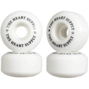 Heart Supply Clean Heart Skate Wheels 4-Pack (55mm|White/Black)