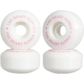 Heart Supply Clean Heart Skate Wheels 4-Pack (51mm|White/Pink)