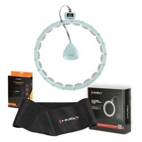 HMS HHM14 hula hoop massage set with weights and counter and slimming belt BR163 green