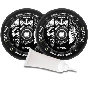 Set of 2 Divine 120 mm Hollowcore wheels + Divine oil for bearings