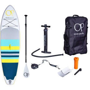 Ocean Pacific Malibu All Round 10'6 Inflatable Paddleboard (White/Grey/Yellow)