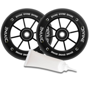 Set of 2 Divine 110 mm Spoked Black + Divine Oil for Bearings