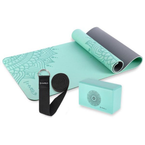 Menthol Yoga Set HMS - Mat YM10, Yoga Block KJ02, and Strap SJ01