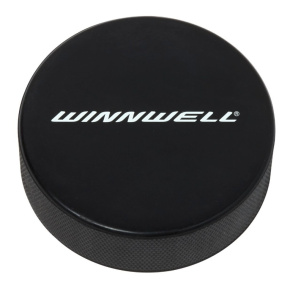 Hockey puck Winnwell black official with logo