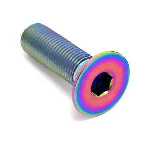 TLC Solid Titanium BMX Crank Spindle Bolt (Rainbow)