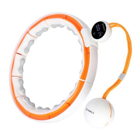 Massage hula hoop HMS HHM21 with weights, magnets, and counter white/orange